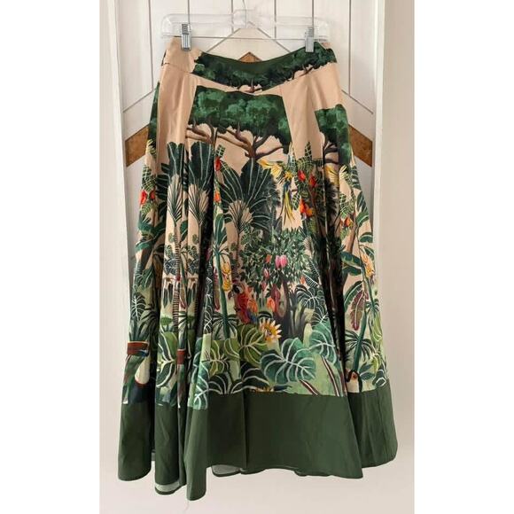 Farm Rio Jungle Print V-Waist Midi Skirt - Picture 4 of 4